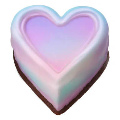 Iridescent heart shaped cake with icing sticker