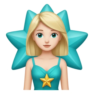 star wearing a turquoise dress shape into a star sticker