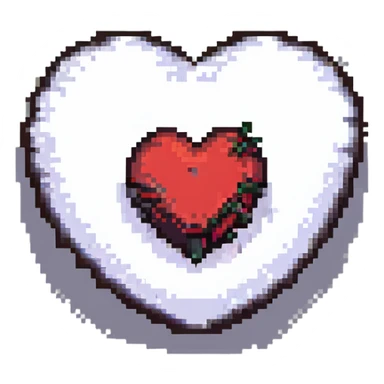 a heart with goth accessories, retro and vibrant pixel art style sticker