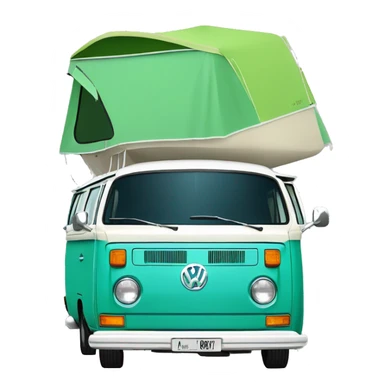 VW T2 California camping bus bicolor VW greenblue white von sticker
