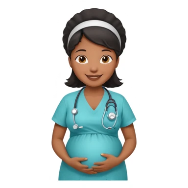 pregnant black nurse sticker