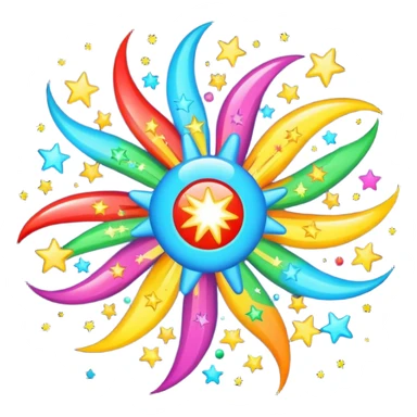 cartoon explosion with stars sticker