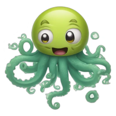 an adorable disoriented kraken and question marks around him sticker