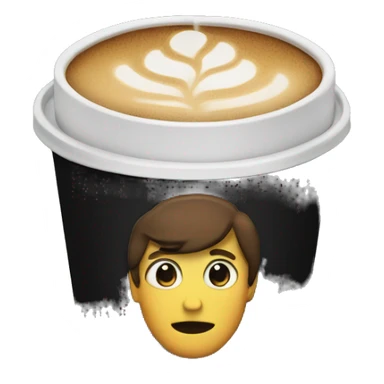 Coffee in a black cardboard cup. sticker