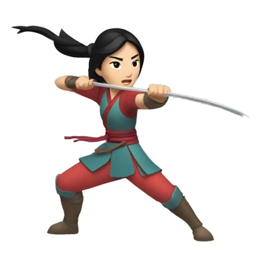 Mulan fighting  sticker