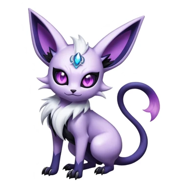 Shiny Exotic Badass Mysterious Gothic Espeon-Absol-Pokémon-Fakémon-hybrid-creature (full body) sticker