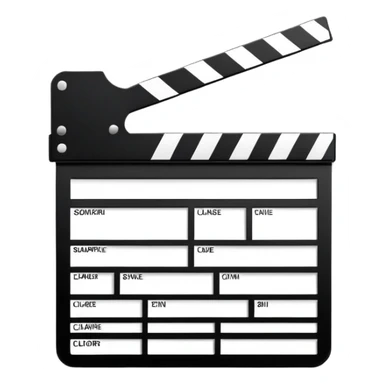 abstract movie clapper board, two simple rectangles with single line, geometric minimalism sticker