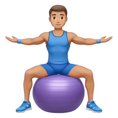 fit man with blue shorts stability-ball balance sticker