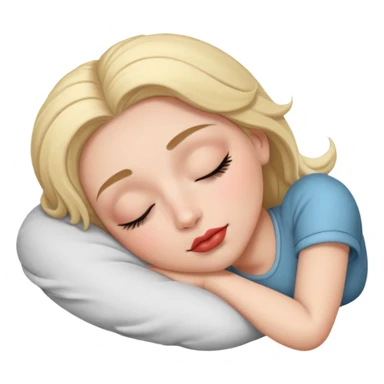 female character sleeping with full makeup sticker