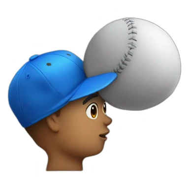 Sisyphus with a blue baseball cap sticker