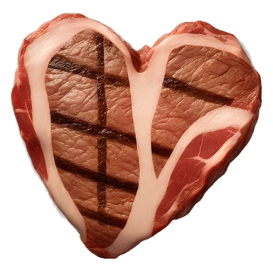 Steak in the shape of a heart sticker