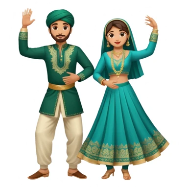 pakistani dancing man and woman fully clothed full body muslim sticker