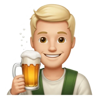crie um emoji um homem bebendo cerveja sticker