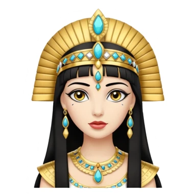 Cleópatra branca cabelos preto sticker