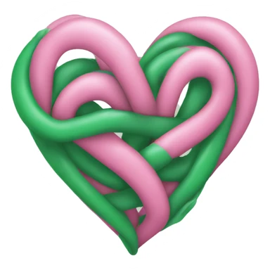 Pink and green heart entwined  sticker