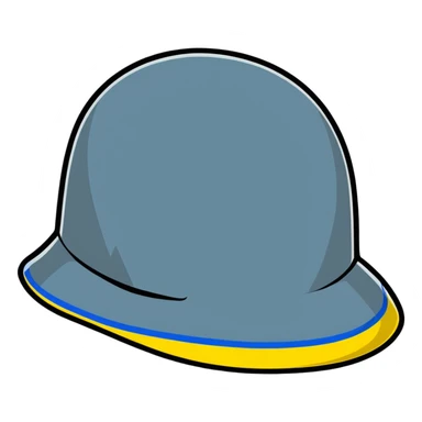 Modern Ukrainian military kevlar helmet with national blue and yellow markings sticker