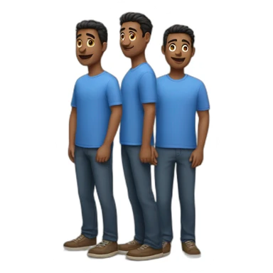 three guys looking in the same direction sticker