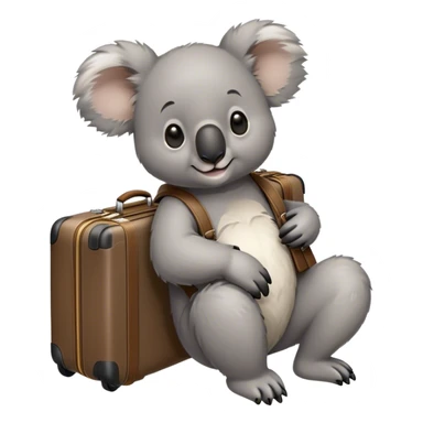 Koala with bagages at airport sticker