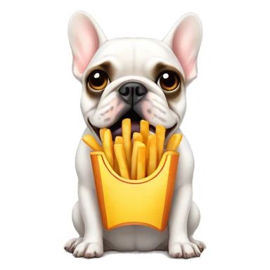 French Bulldog eating Fries  sticker