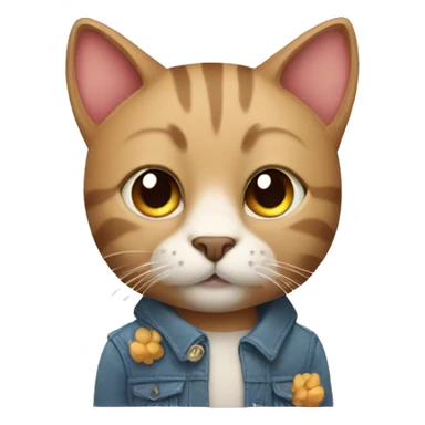 Cat with teddy bear sticker