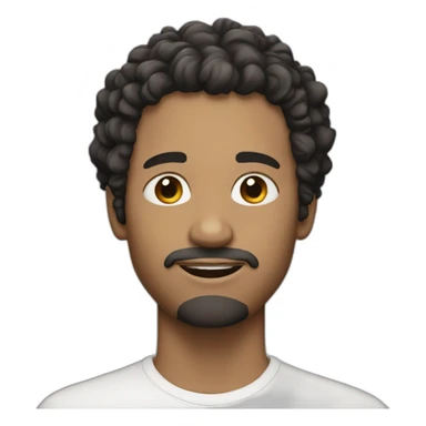 white man (with black and slighy curly hair sticker