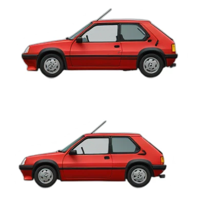 peugeot 205 red sticker