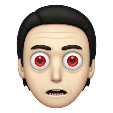 Yo quiero la cara de rick and morty con los ojos rojos sticker