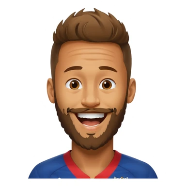 Neymar avec beaucoup beaucoup de barbe qui rigole  sticker