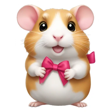 Hamster with a bow  sticker