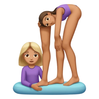 a man (leg) foot placed on a girl's head sticker