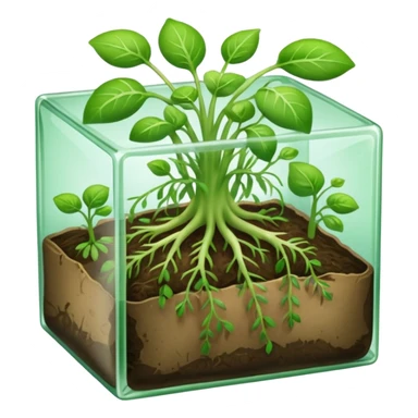 aromatic sprouts in a transparent box with a thin flat base sticker