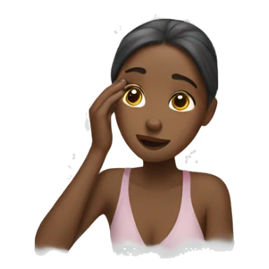 girl washes her face sticker