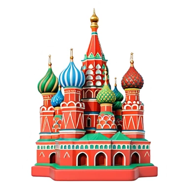 Moscow St. Basil's Cathedral in the form of a figurine souvenir on stand sticker