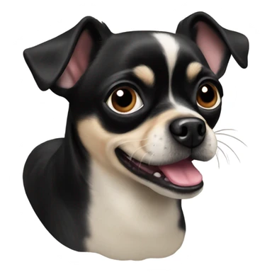 Black chihuahua pug mix breed dog sticker