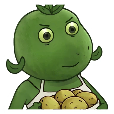 woman  potato sticker