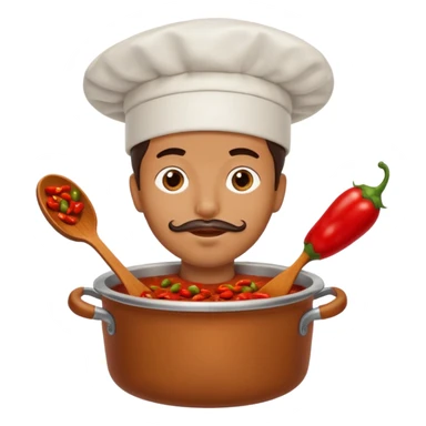 a man in a pot of chili sticker