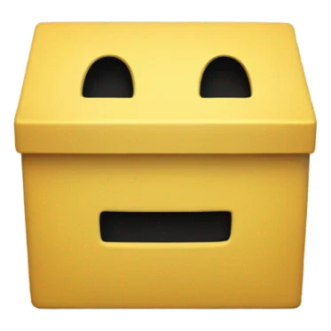A Yellow emoji box block with 2 black vertical lines  sticker