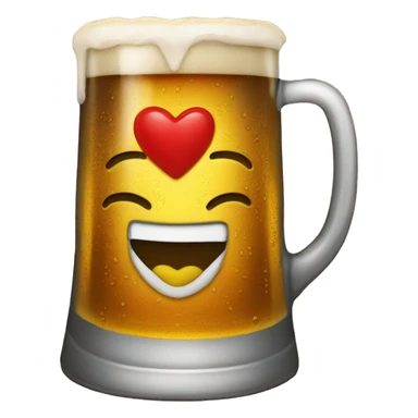 A heart inside a stein of beer sticker