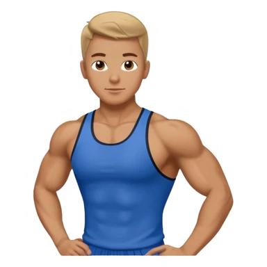 fitness trainer wearing blue sticker
