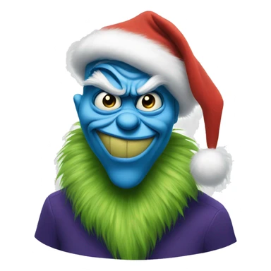 blue mischevious grinch  sticker
