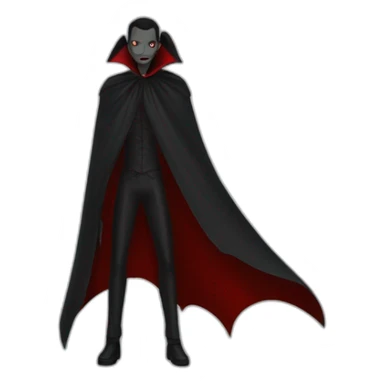 a-black vampire-cape, red inside sticker
