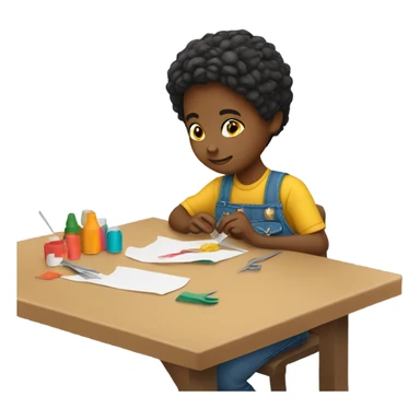 a child does handicrafts sticker