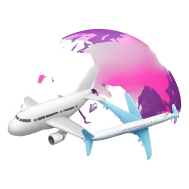 Pink globe with airplane sticker