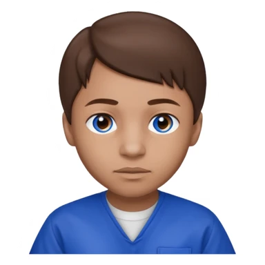 Dre from Lockdown with light skin, blue eyes, brown hair, cobalt blue inmate outfit  sticker