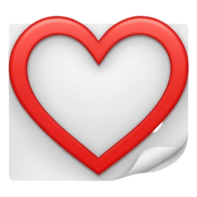 heart symbol on a document sheet sticker