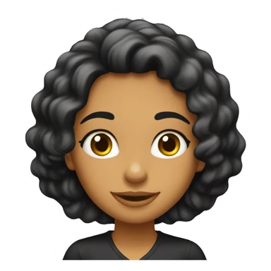 Chica de cabello largo negro ondulado  sticker