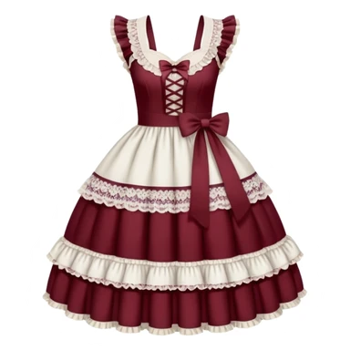 Lolita dress, white and burgyndy sticker