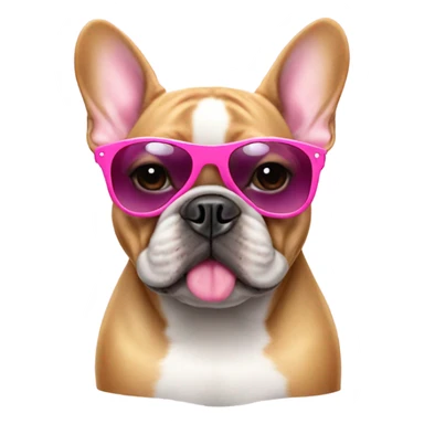 Frenchie with pink sunglasses  sticker