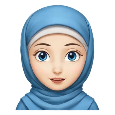 Turkish beautiful finish Konya girl blue eyes with hijab and islamic dress she’s Winking Face sticker