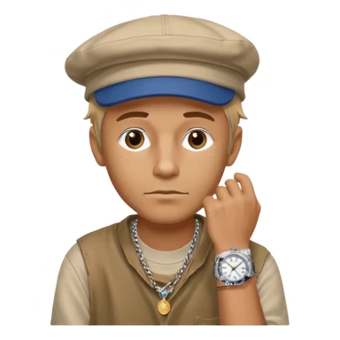 Poor homelass man with a rolex and a coinbase support shirt and cap sticker